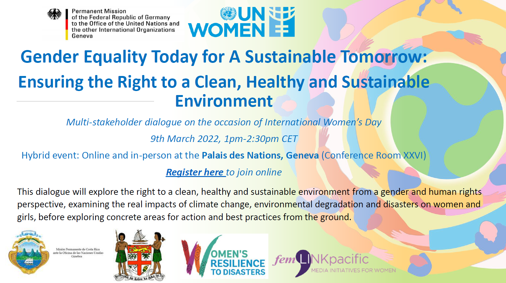Gender Equality Today for A Sustainable Tomorrow: Ensuring the Right to a Clean, Healthy and Sustainable Environment