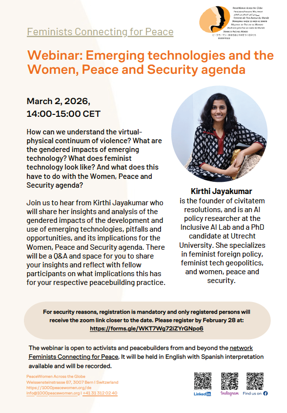 Webinar: Emerging technologies and the Women, Peace and Security agenda