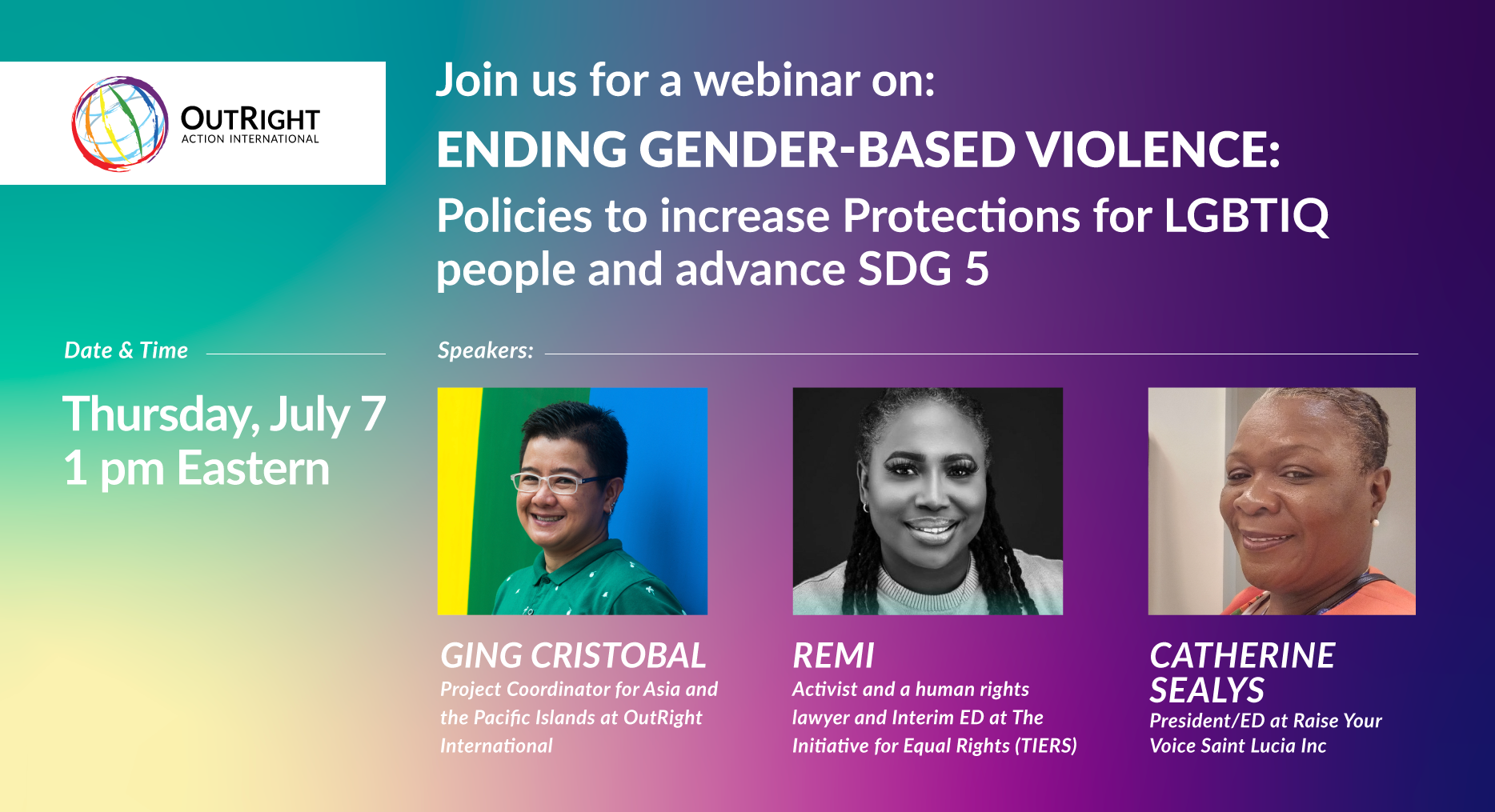 OutRight Action International: Ending Gender-Based Violence: Policies to increase Protections for LGBTIQ people and advance SDG5