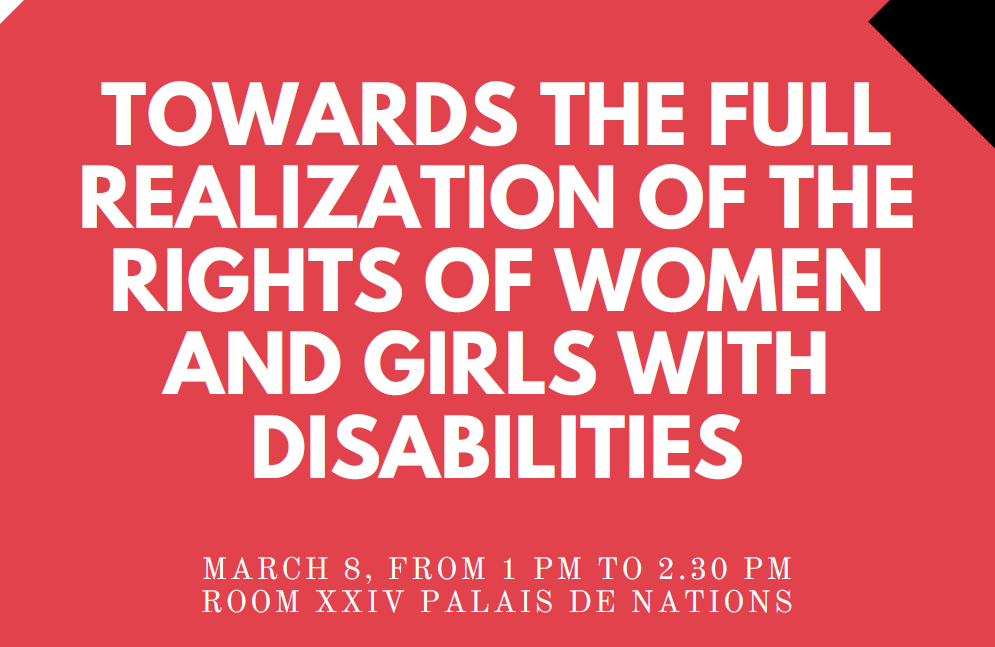 Towards the full Realization of the Rights of women And girls with Disabilities