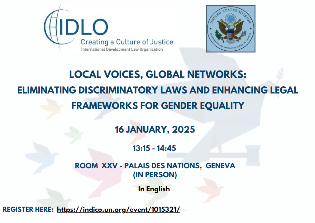 Local voices, global networks: eliminating discriminatory laws and enhancing legal frameworks for gender equality