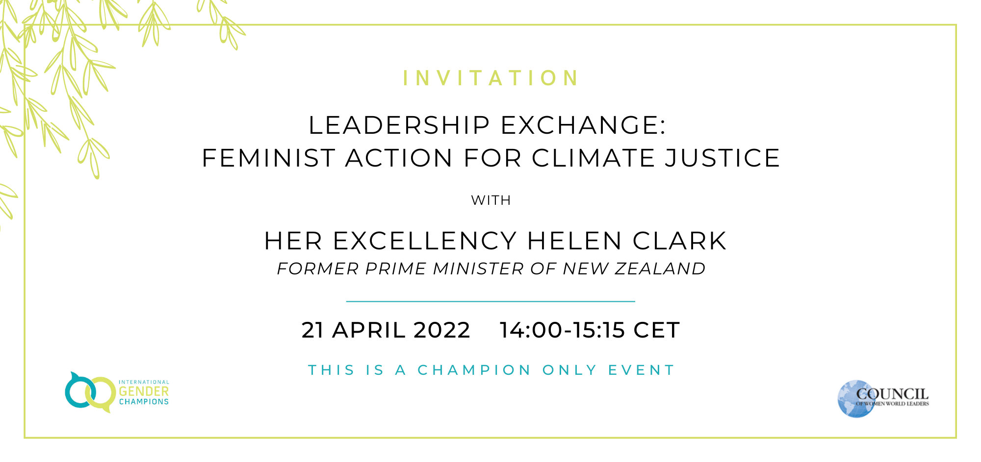 Leadership Exchange on feminist action for climate justice with Her Excellency Helen Clark