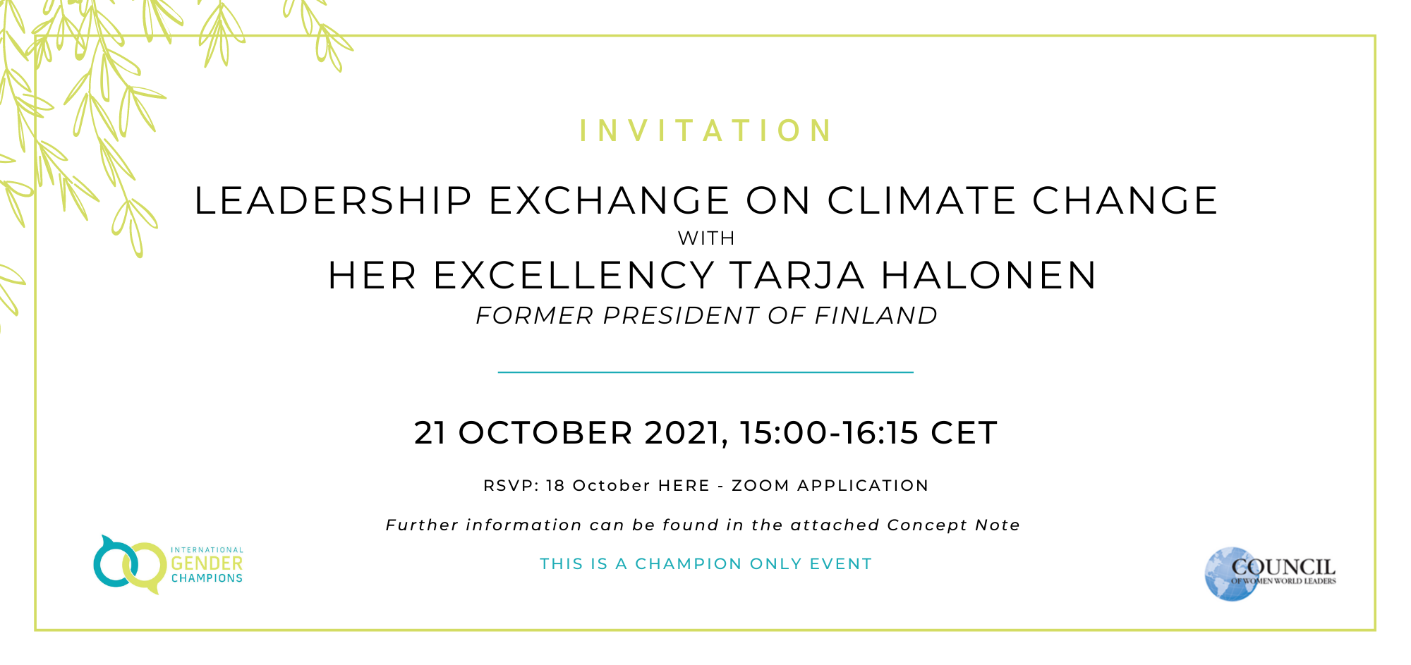IGC Leadership Exchange on Climate Change with Her Excellency Tarja Halonen