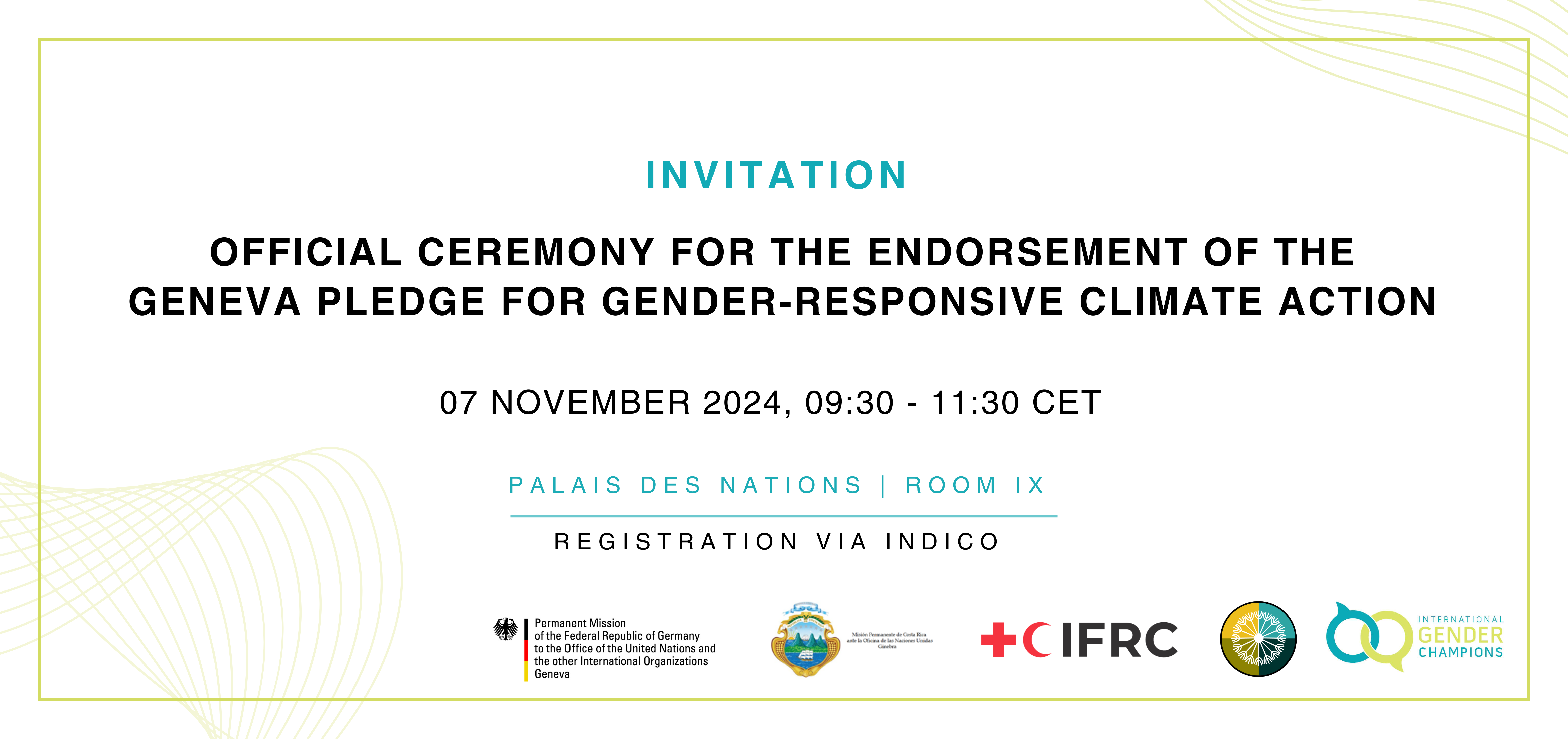 Official Ceremony for the Endorsement of the Geneva Pledge for Gender-Responsive Climate Action