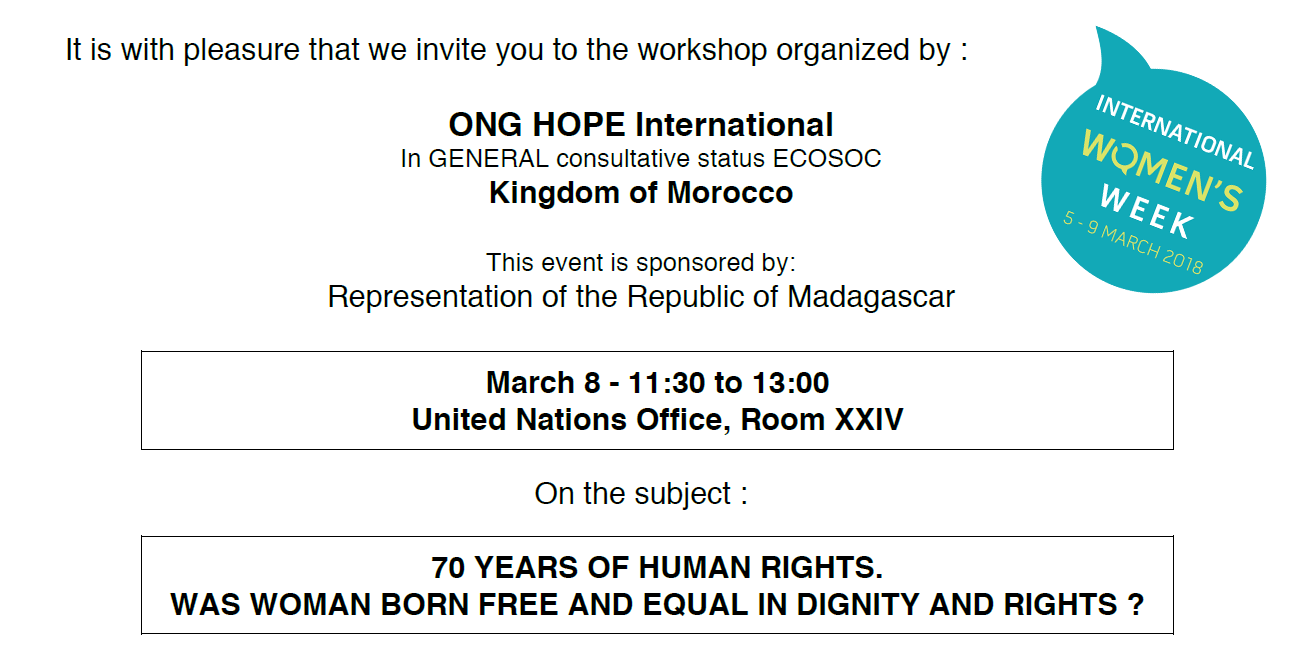 70 years of Human Rights: Was woman born free and equal in dignity and rights?