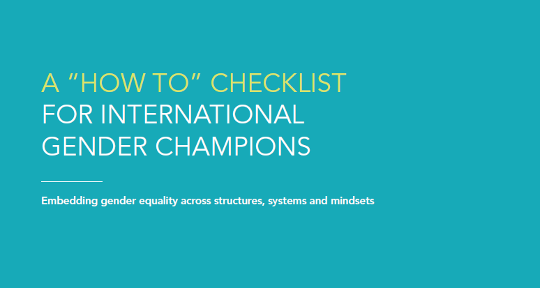 'How To': A Checklist for International Gender Champions