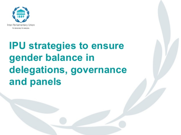 IPU Strategies to ensure gender balance in delegations