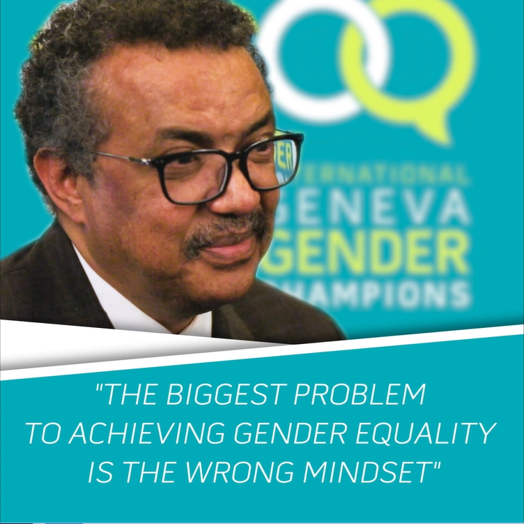 Gender Champion Dr Tedros supports Harass Free Assemblies at the WHA