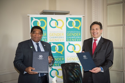 On Women’s Week, Martin Chungong and Ambassador Christian Dussey formalise their collaboration in the context of the International Gender Champions