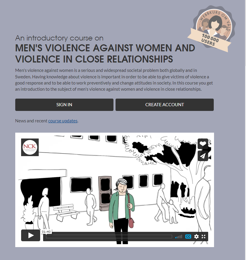 NCK's Online Course: Men's Violence Against Women and Violence in Close Relationships